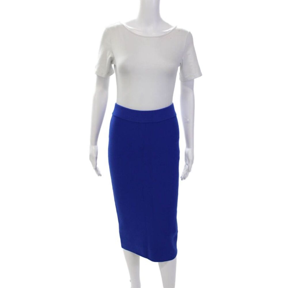 Isola Marras Womens Pull On Knee Length Pencil Skirt Cobalt Blue Size Large